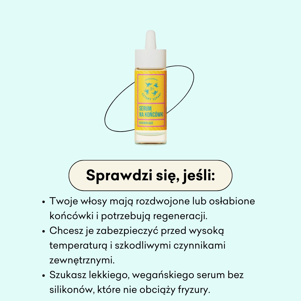 Regenerujące serum na końcówki - Eukaliptus Cytrynowy sprawdzi się jeśli twoje włosy mają rozdwojone lub osłabione końcówki i potrzebują regeneracji.