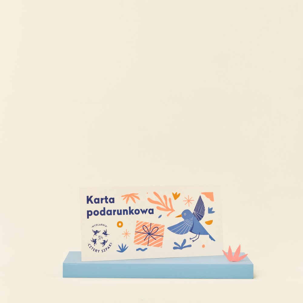 Karta podarunkowa 4 Szpaki z ilustracją ptaka